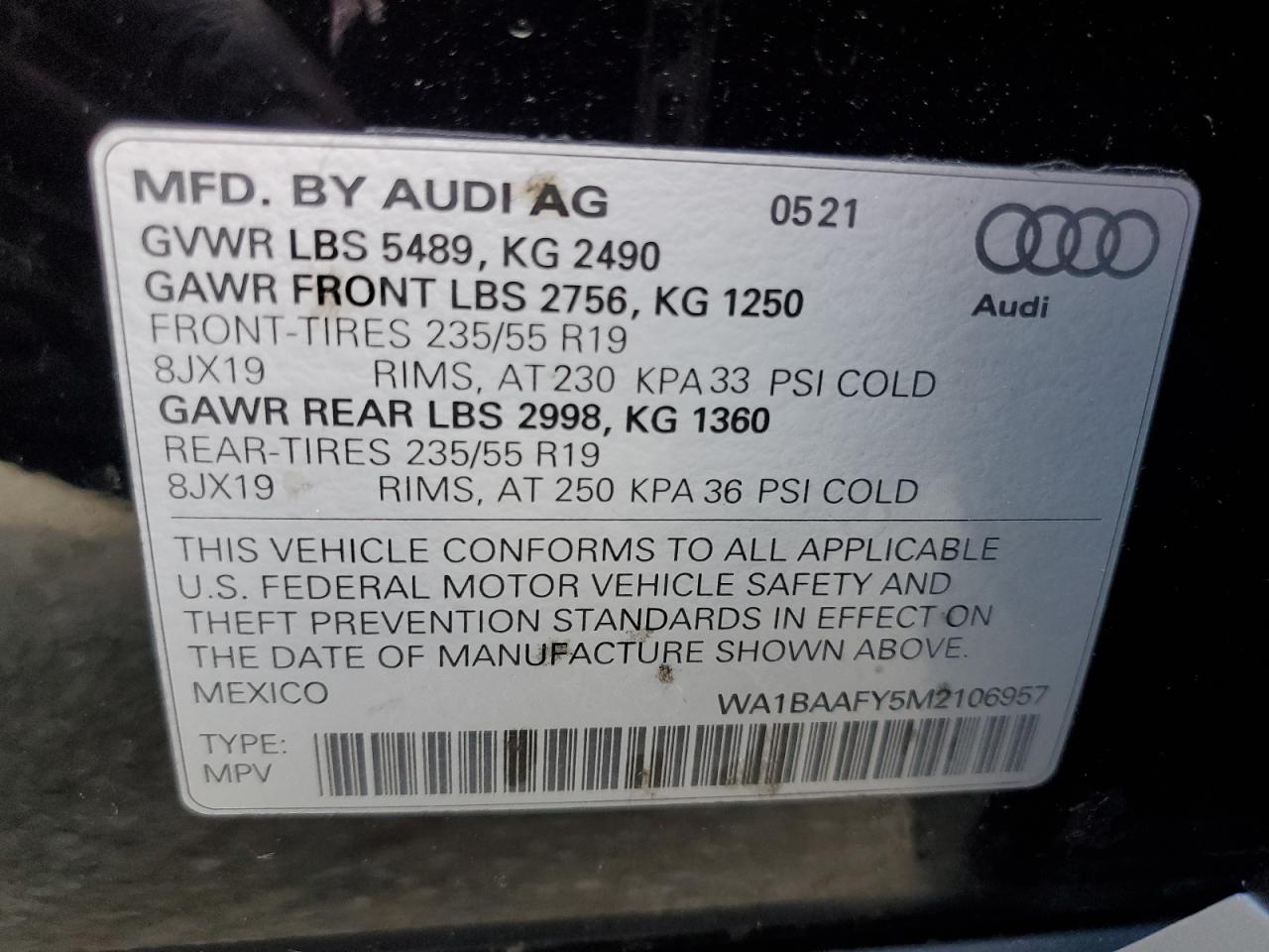 Photo 11 VIN: WA1BAAFY5M2106957 - AUDI Q5 