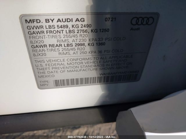 Photo 8 VIN: WA1BAAFY5M2130563 - AUDI Q5 