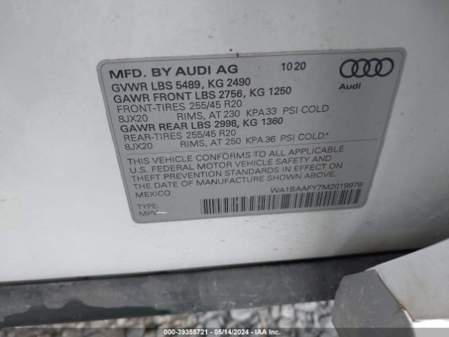 Photo 8 VIN: WA1BAAFY7M2019979 - AUDI Q5 