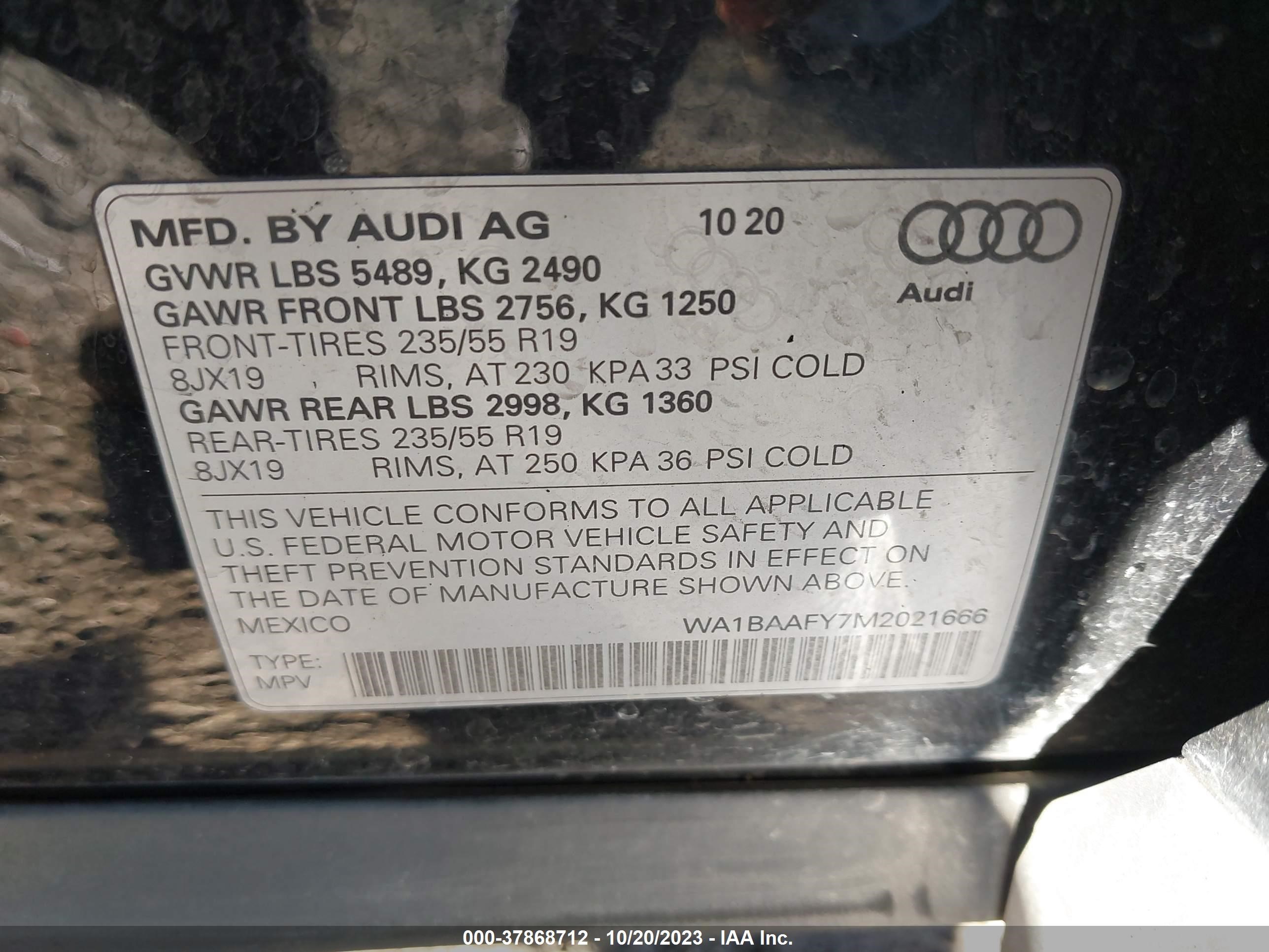 Photo 8 VIN: WA1BAAFY7M2021666 - AUDI Q5 