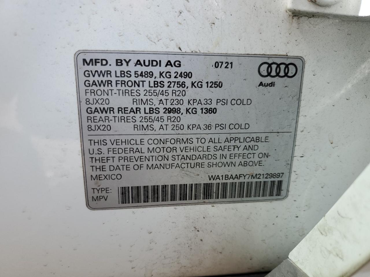 Photo 13 VIN: WA1BAAFY7M2129897 - AUDI Q5 