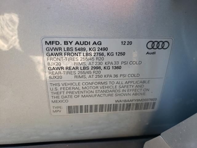 Photo 9 VIN: WA1BAAFY8M2037603 - AUDI Q5 PREMIUM 