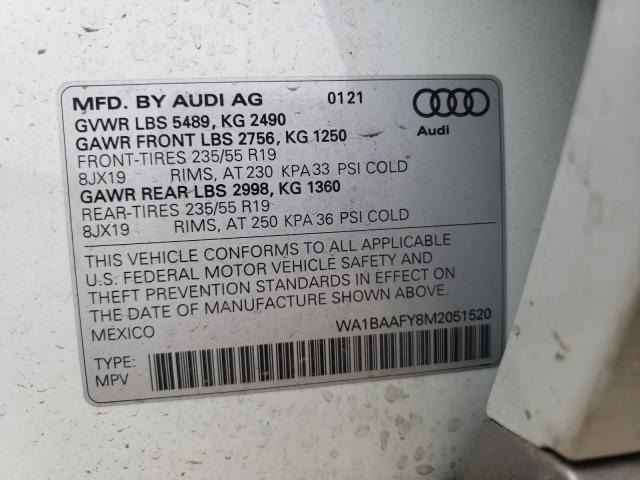 Photo 9 VIN: WA1BAAFY8M2051520 - AUDI Q5 PREMIUM 