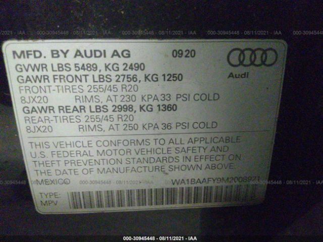 Photo 8 VIN: WA1BAAFY9M2008921 - AUDI Q5 