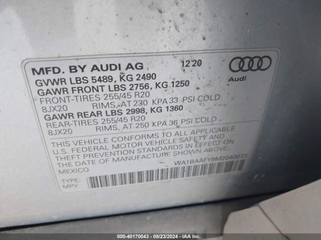 Photo 8 VIN: WA1BAAFY9M2040073 - AUDI Q5 