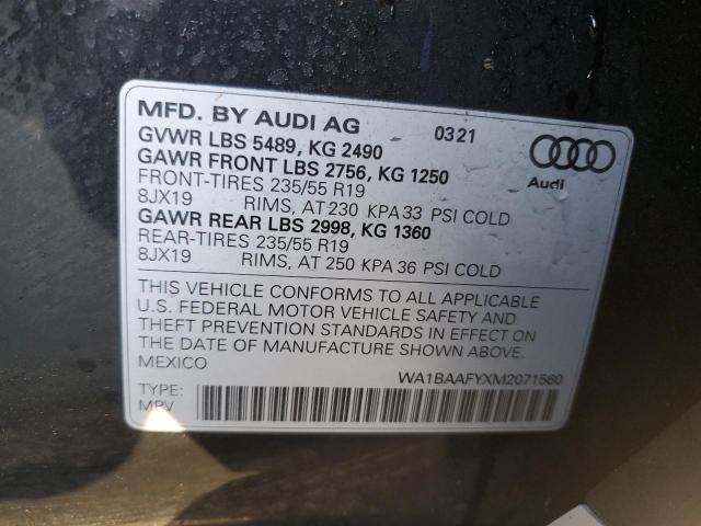 Photo 12 VIN: WA1BAAFYXM2071560 - AUDI Q5 PREMIUM 