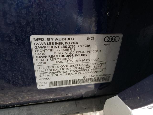 Photo 12 VIN: WA1BAAFYXM2092506 - AUDI Q5 PREMIUM 