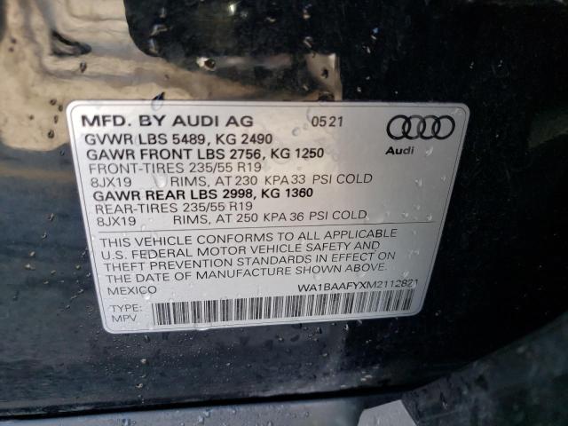 Photo 11 VIN: WA1BAAFYXM2112821 - AUDI Q5 PREMIUM 