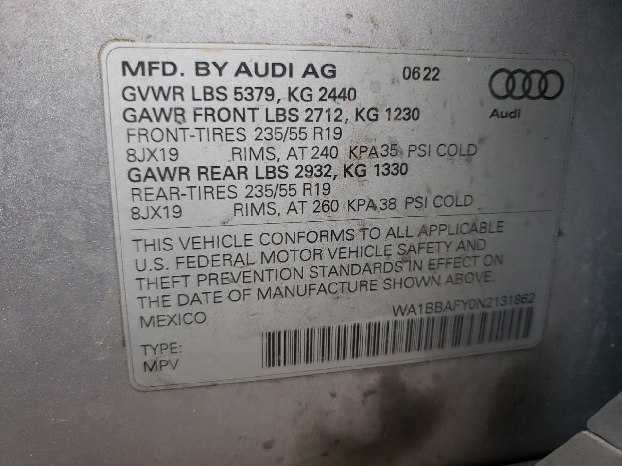 Photo 11 VIN: WA1BBAFY0N2131862 - AUDI Q5 