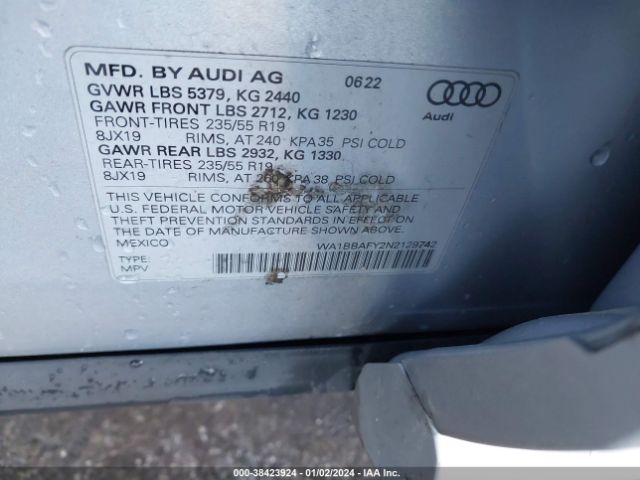 Photo 8 VIN: WA1BBAFY2N2129742 - AUDI Q5 