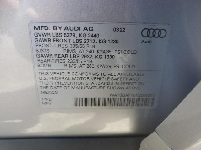 Photo 9 VIN: WA1BBAFY6N2088385 - AUDI Q5 PREMIUM 