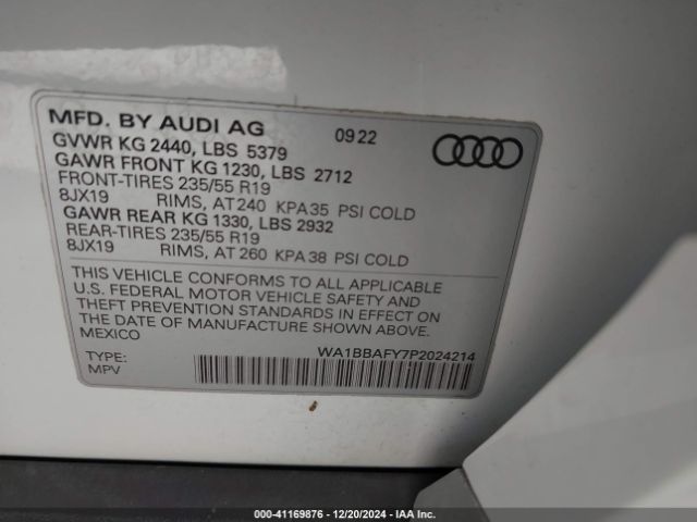 Photo 8 VIN: WA1BBAFY7P2024214 - AUDI Q5 