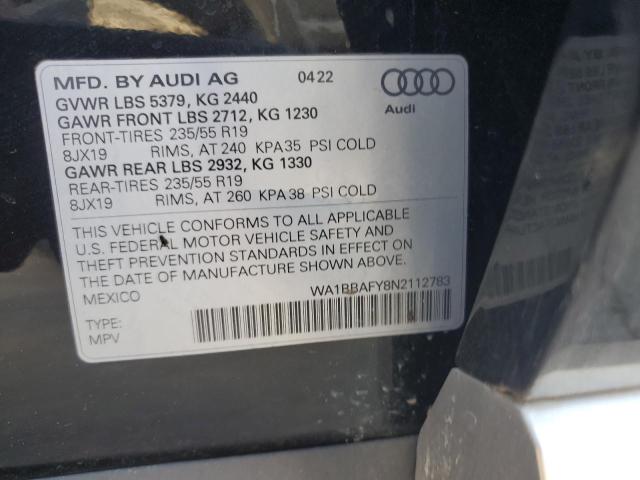 Photo 11 VIN: WA1BBAFY8N2112783 - AUDI Q5 PREMIUM 