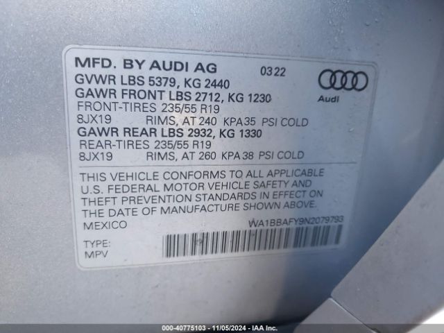 Photo 8 VIN: WA1BBAFY9N2079793 - AUDI Q5 