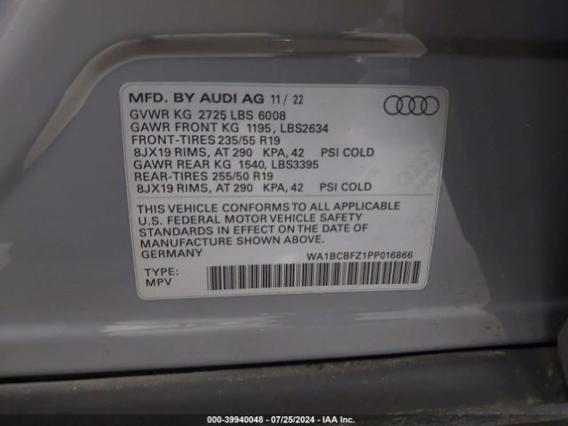 Photo 8 VIN: WA1BCBFZ1PP016866 - AUDI Q4 