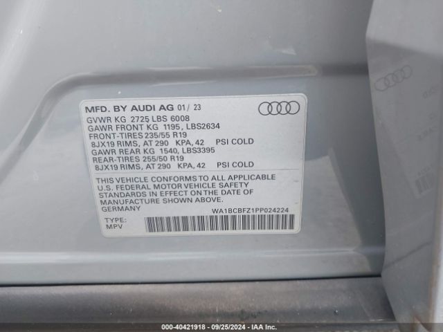 Photo 8 VIN: WA1BCBFZ1PP024224 - AUDI Q4 