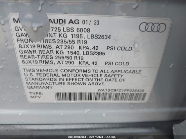 Photo 8 VIN: WA1BCBFZ1PP026426 - AUDI Q4 