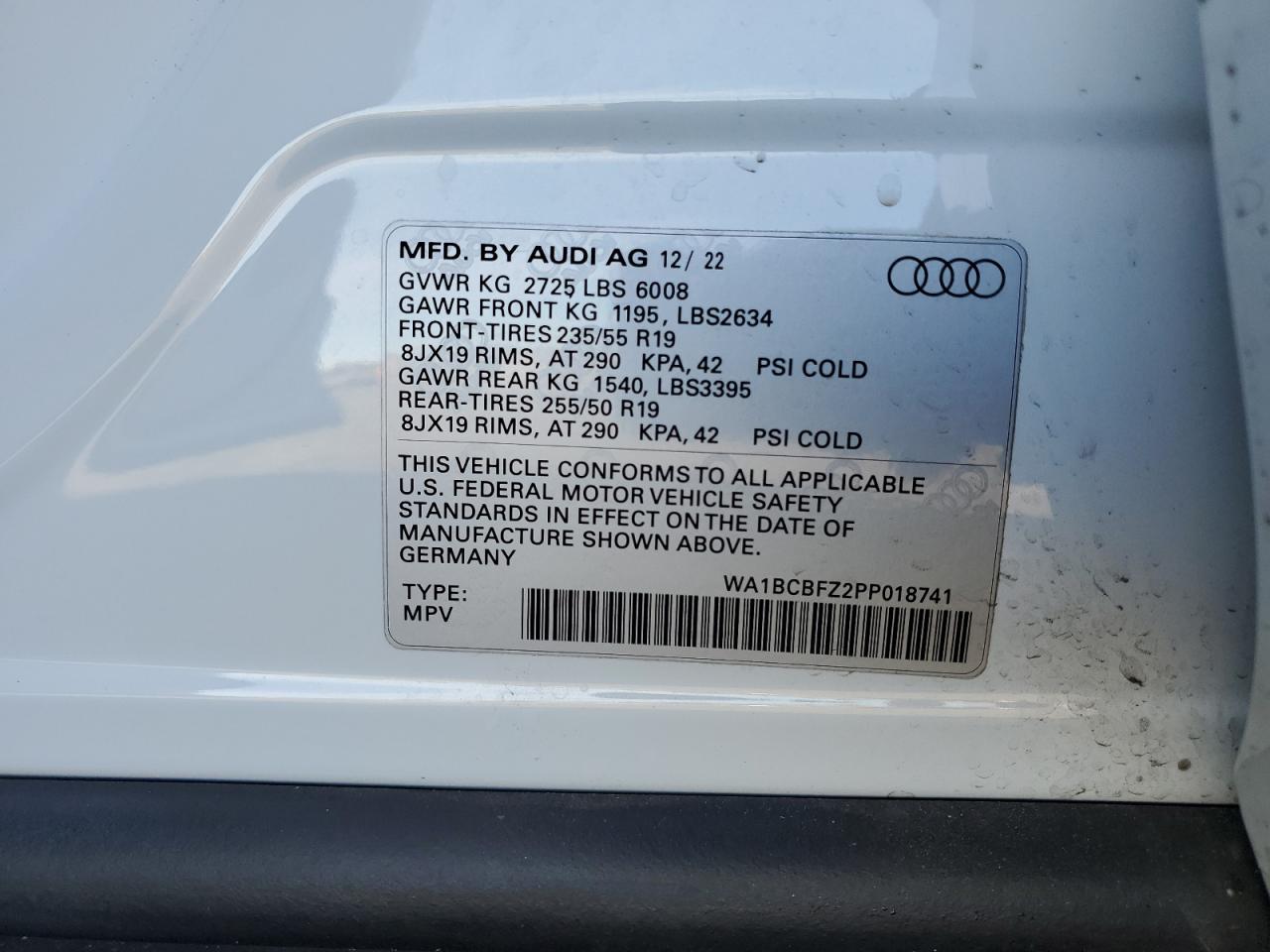 Photo 11 VIN: WA1BCBFZ2PP018741 - AUDI Q4 E-TRON 