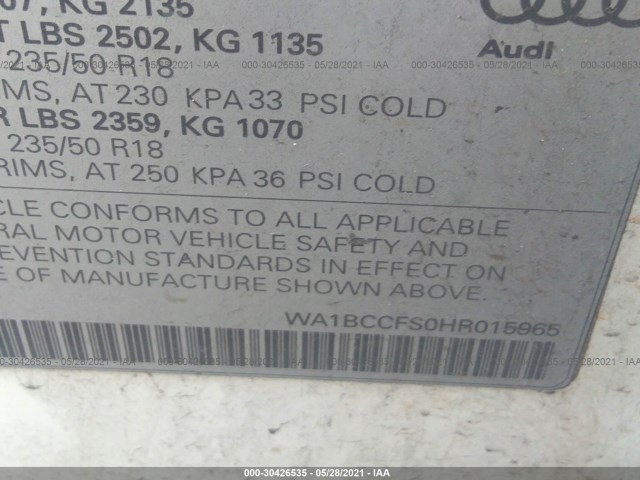 Photo 8 VIN: WA1BCCFS0HR015965 - AUDI Q3 