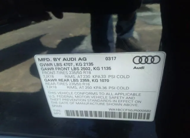 Photo 8 VIN: WA1BCCFS0JR000582 - AUDI Q3 