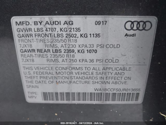 Photo 8 VIN: WA1BCCFS0JR013655 - AUDI Q3 