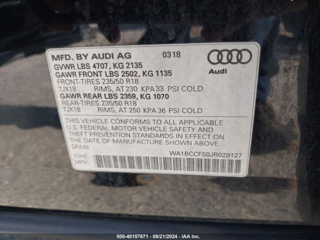 Photo 8 VIN: WA1BCCFS0JR029127 - AUDI Q3 