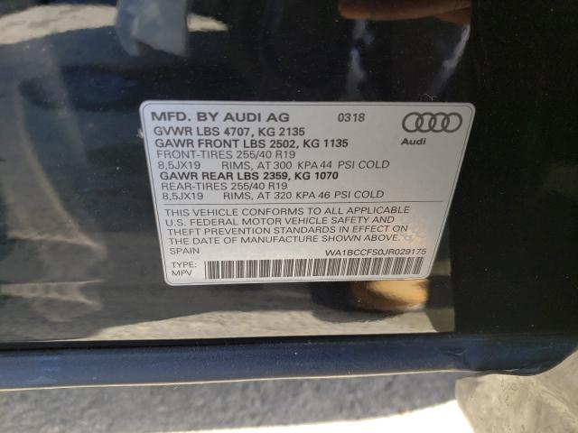 Photo 9 VIN: WA1BCCFS0JR029175 - AUDI Q3 PREMIUM 