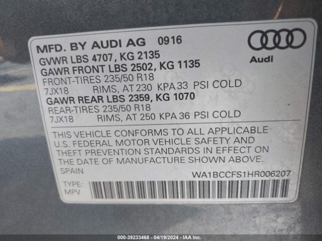 Photo 8 VIN: WA1BCCFS1HR006207 - AUDI Q3 