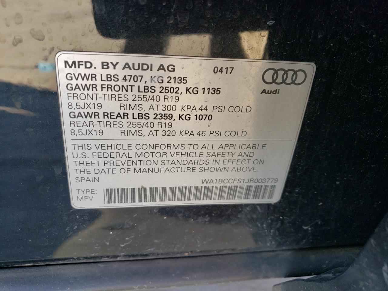 Photo 12 VIN: WA1BCCFS1JR003779 - AUDI Q3 