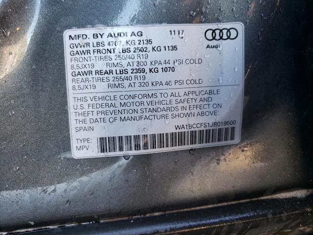 Photo 9 VIN: WA1BCCFS1JR019500 - AUDI Q3 PREMIUM 