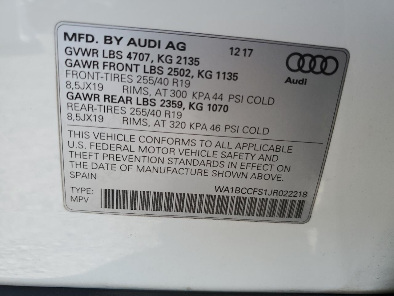 Photo 11 VIN: WA1BCCFS1JR022218 - AUDI Q3 