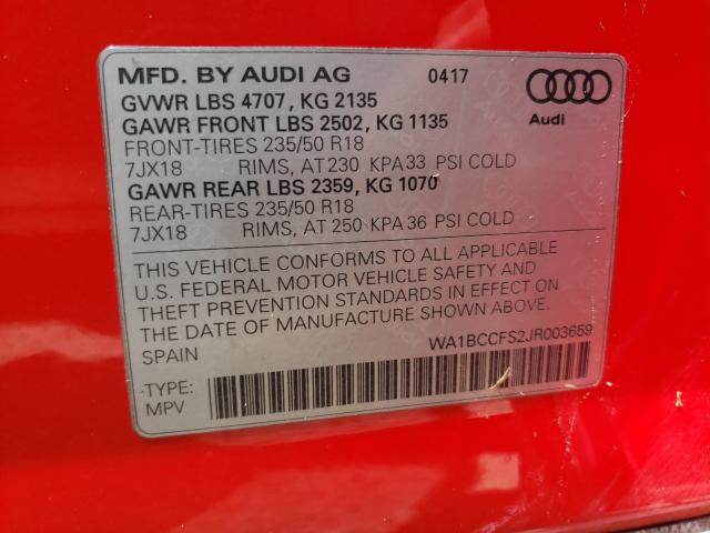 Photo 9 VIN: WA1BCCFS2JR003659 - AUDI Q3 PREMIUM 