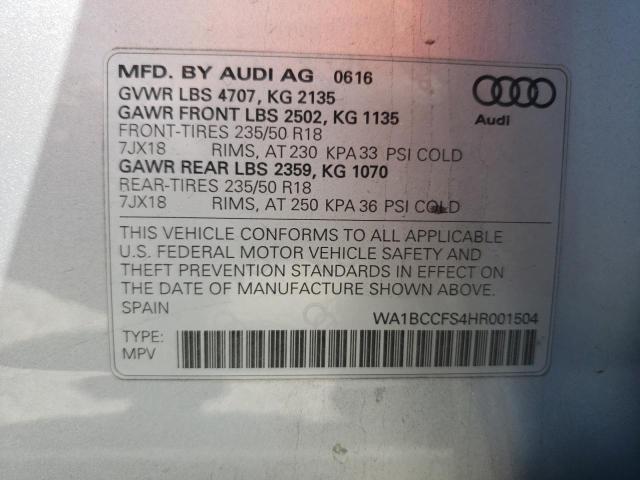 Photo 9 VIN: WA1BCCFS4HR001504 - AUDI Q3 PREMIUM 