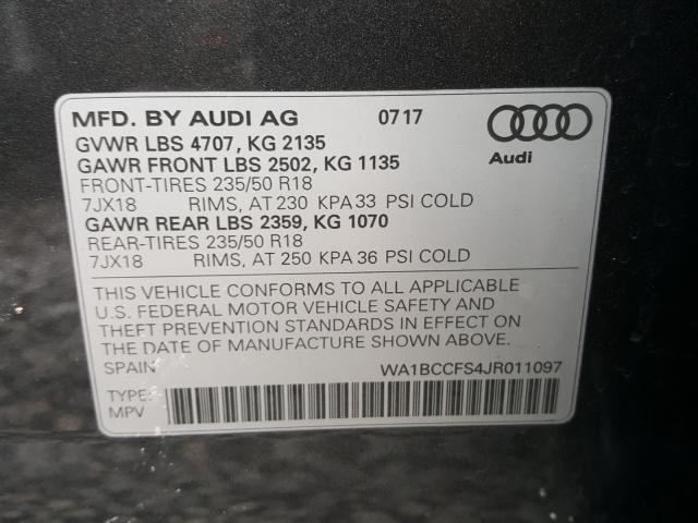 Photo 9 VIN: WA1BCCFS4JR011097 - AUDI Q3 PREMIUM 