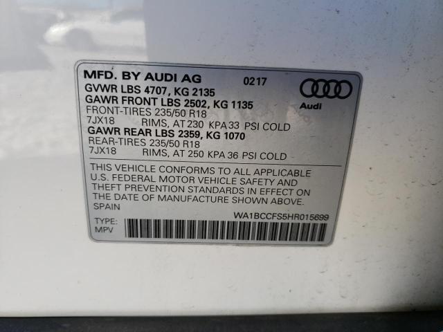 Photo 9 VIN: WA1BCCFS5HR015699 - AUDI Q3 PREMIUM 