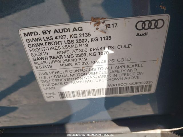 Photo 8 VIN: WA1BCCFS5JR022335 - AUDI Q3 