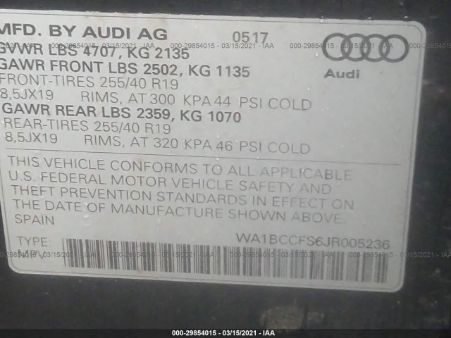 Photo 8 VIN: WA1BCCFS6JR005236 - AUDI Q3 