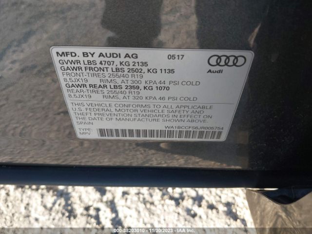 Photo 8 VIN: WA1BCCFS6JR005754 - AUDI Q3 