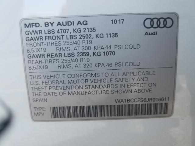 Photo 9 VIN: WA1BCCFS6JR016611 - AUDI Q3 PREMIUM 