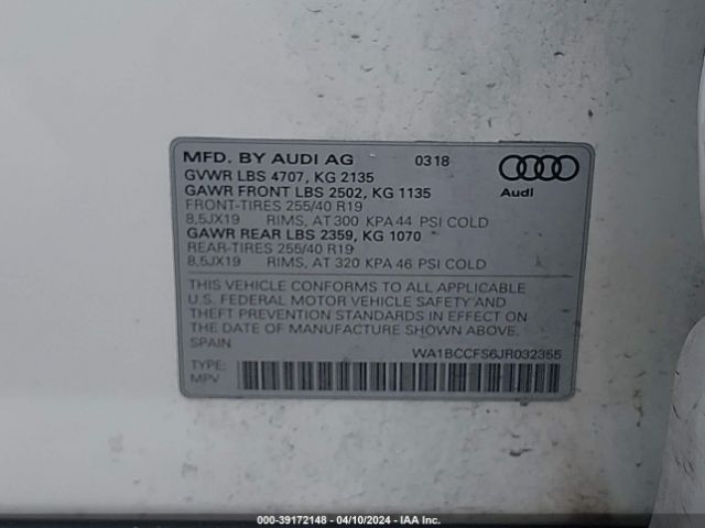 Photo 8 VIN: WA1BCCFS6JR032355 - AUDI Q3 