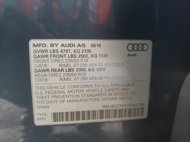 Photo 9 VIN: WA1BCCFS7HR002758 - AUDI Q3 