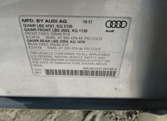 Photo 8 VIN: WA1BCCFS7JR015614 - AUDI Q3 