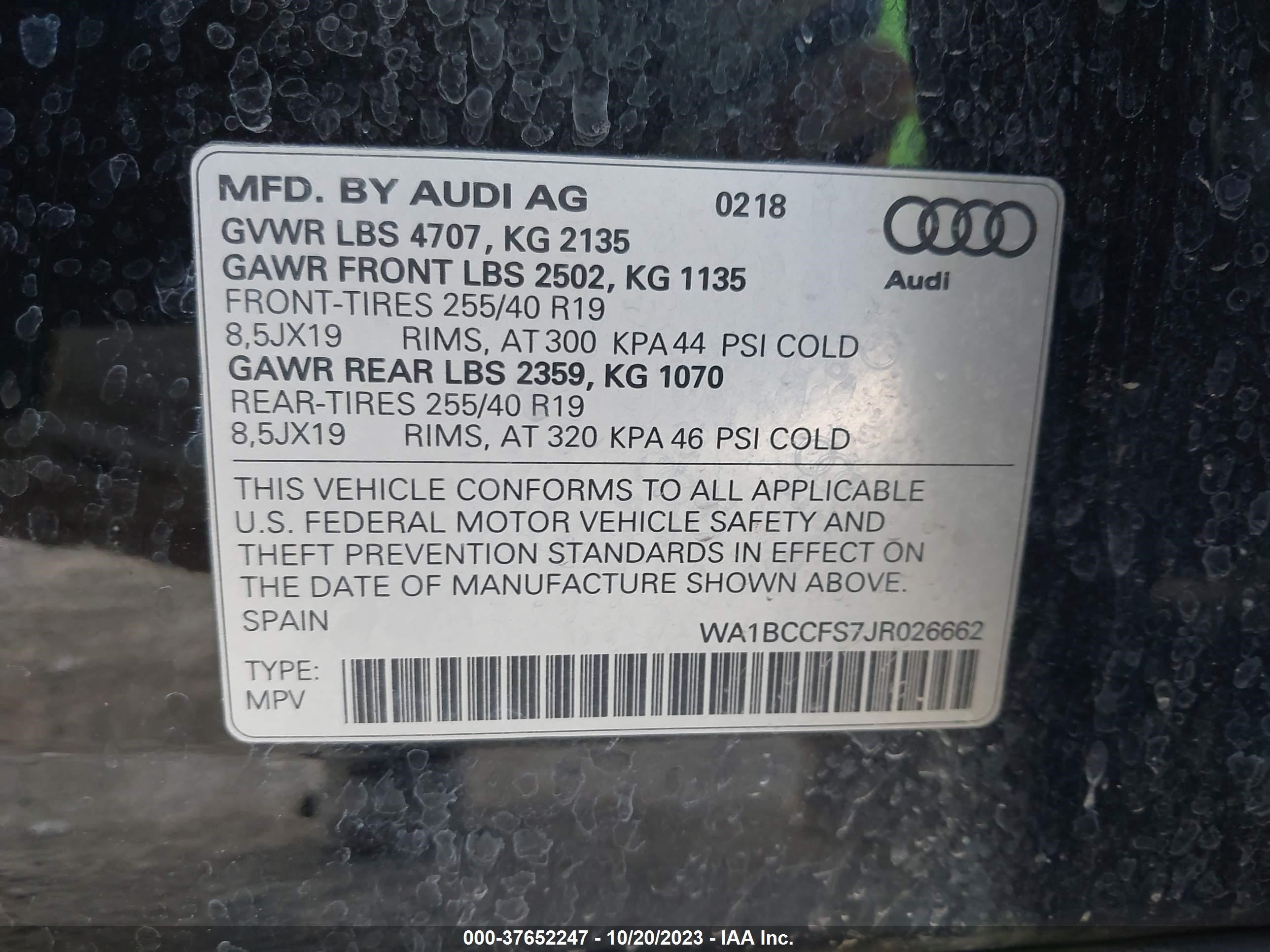 Photo 8 VIN: WA1BCCFS7JR026662 - AUDI Q3 