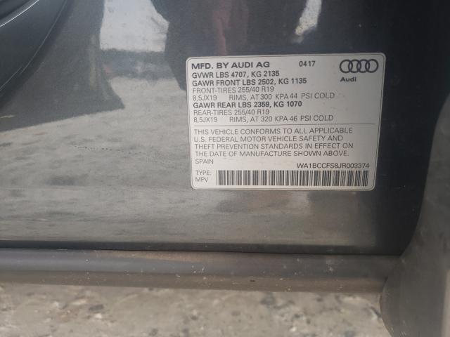 Photo 9 VIN: WA1BCCFS8JR003374 - AUDI Q3 PREMIUM 