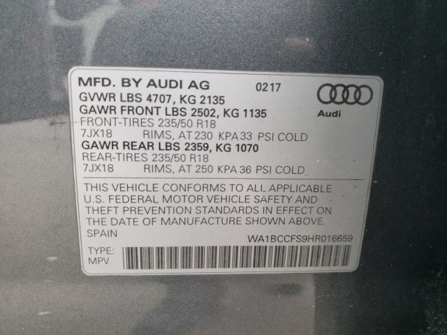 Photo 9 VIN: WA1BCCFS9HR016659 - AUDI Q3 PREMIUM 