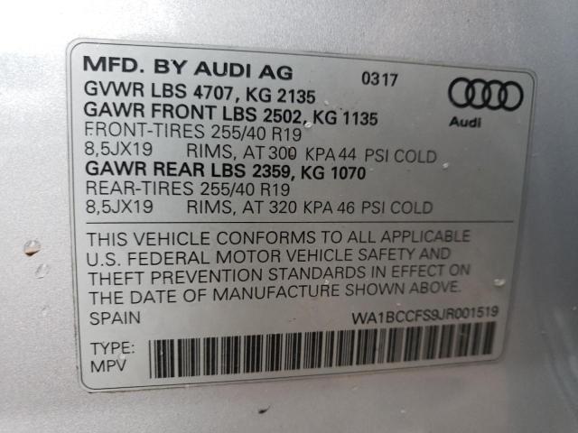 Photo 9 VIN: WA1BCCFS9JR001519 - AUDI Q3 PREMIUM 