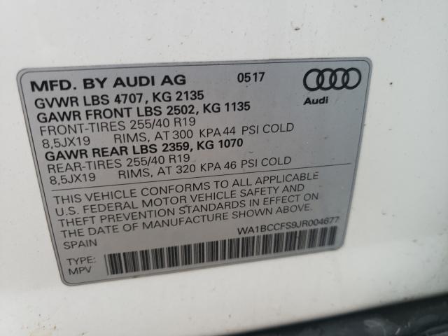 Photo 9 VIN: WA1BCCFS9JR004677 - AUDI Q3 PREMIUM 