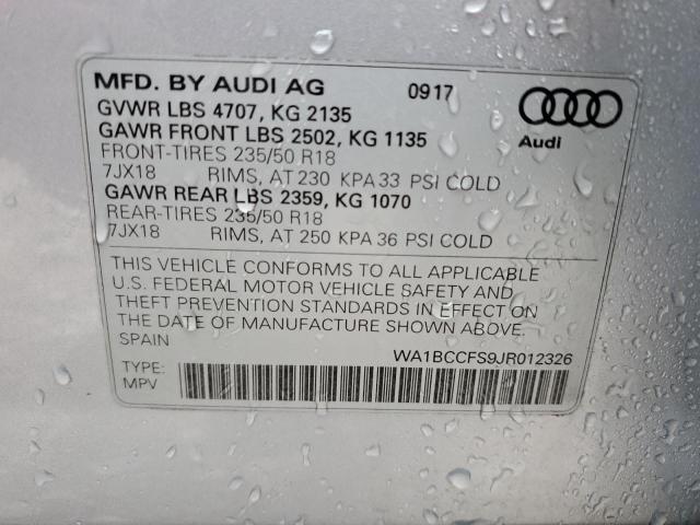 Photo 12 VIN: WA1BCCFS9JR012326 - AUDI Q3 PREMIUM 