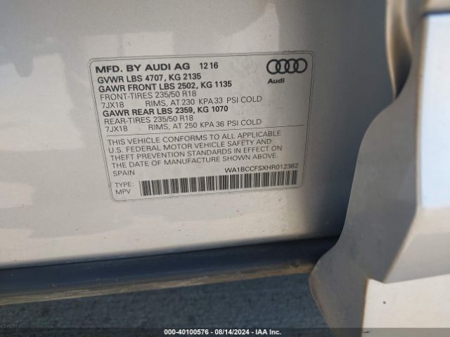 Photo 8 VIN: WA1BCCFSXHR012362 - AUDI Q3 