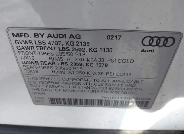 Photo 8 VIN: WA1BCCFSXHR016556 - AUDI Q3 